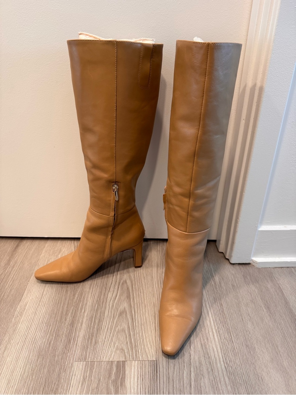 Sam Edelman Tall Leather Knee-High Boots in Camel